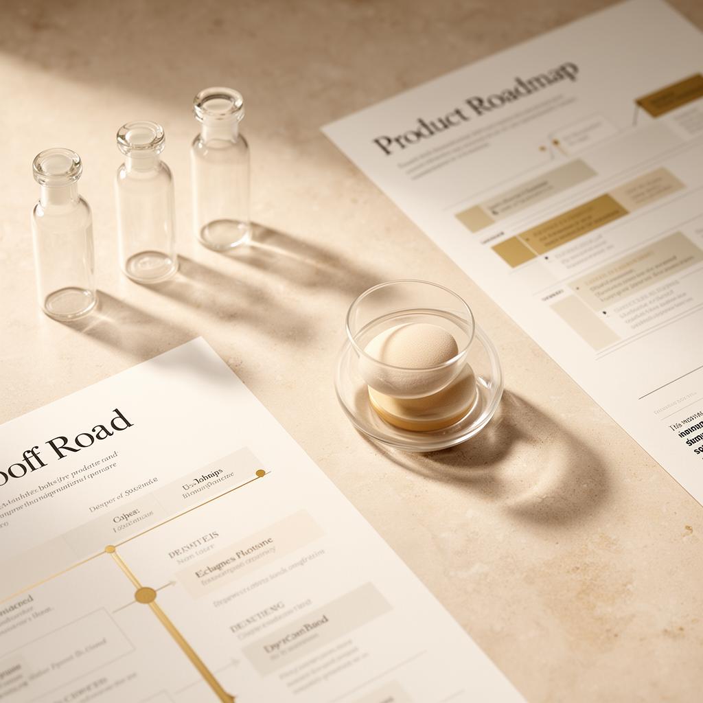 Premium product innovation visual: refined formulation detail